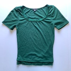 XSmall Green Ribbed Shortsleeve Shirt